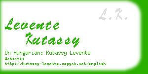 levente kutassy business card